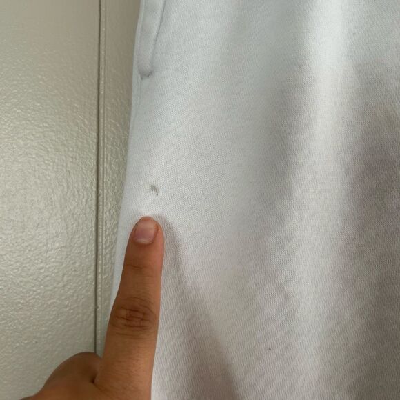 Nike Club Fleece Joggers Womens Small White Sweatpants Embroidered Swoosh - flaw - Picture 10 of 13